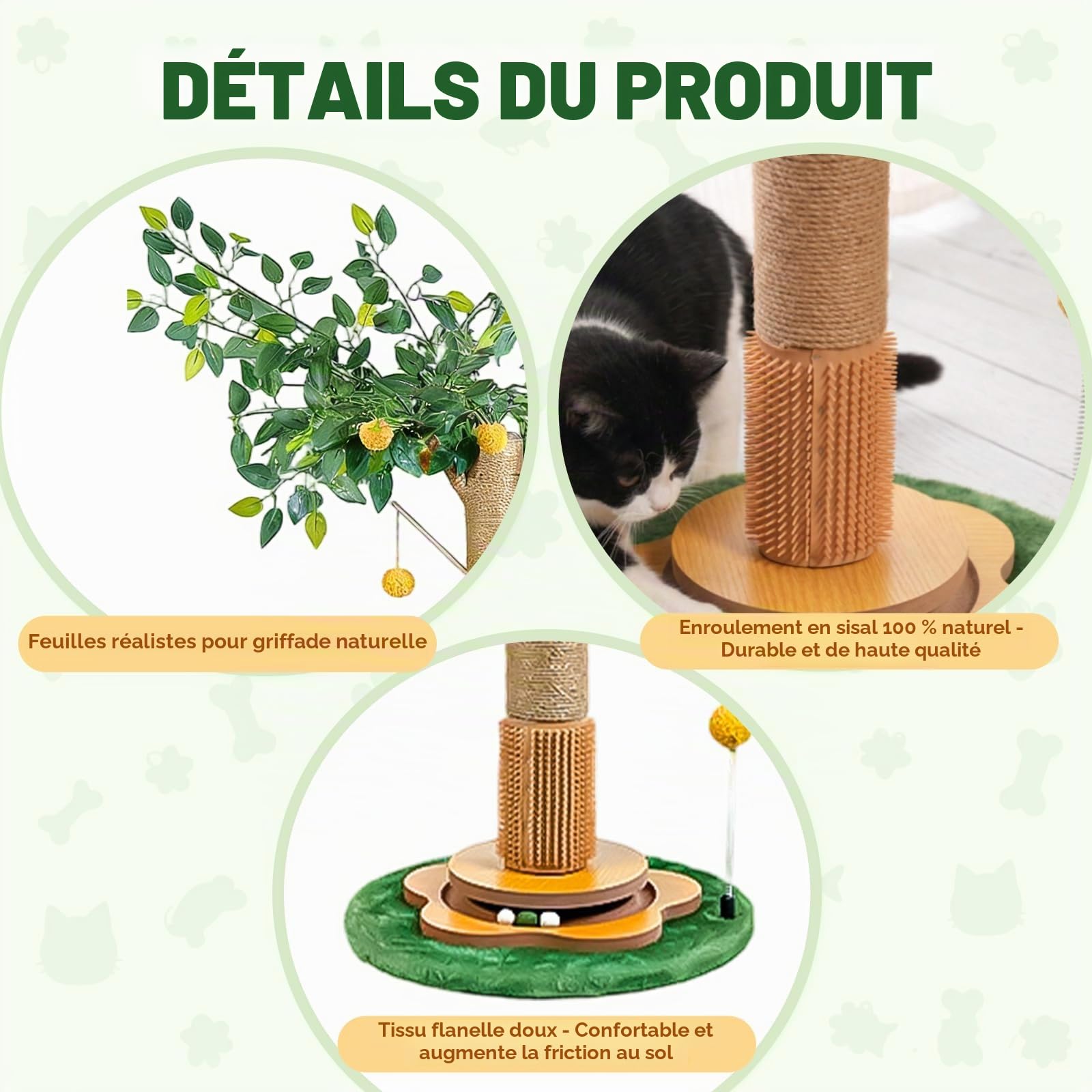Arbre à chat - 85 cm - Avec balles interactives et corde en sisal - Pour petits et grands chats
