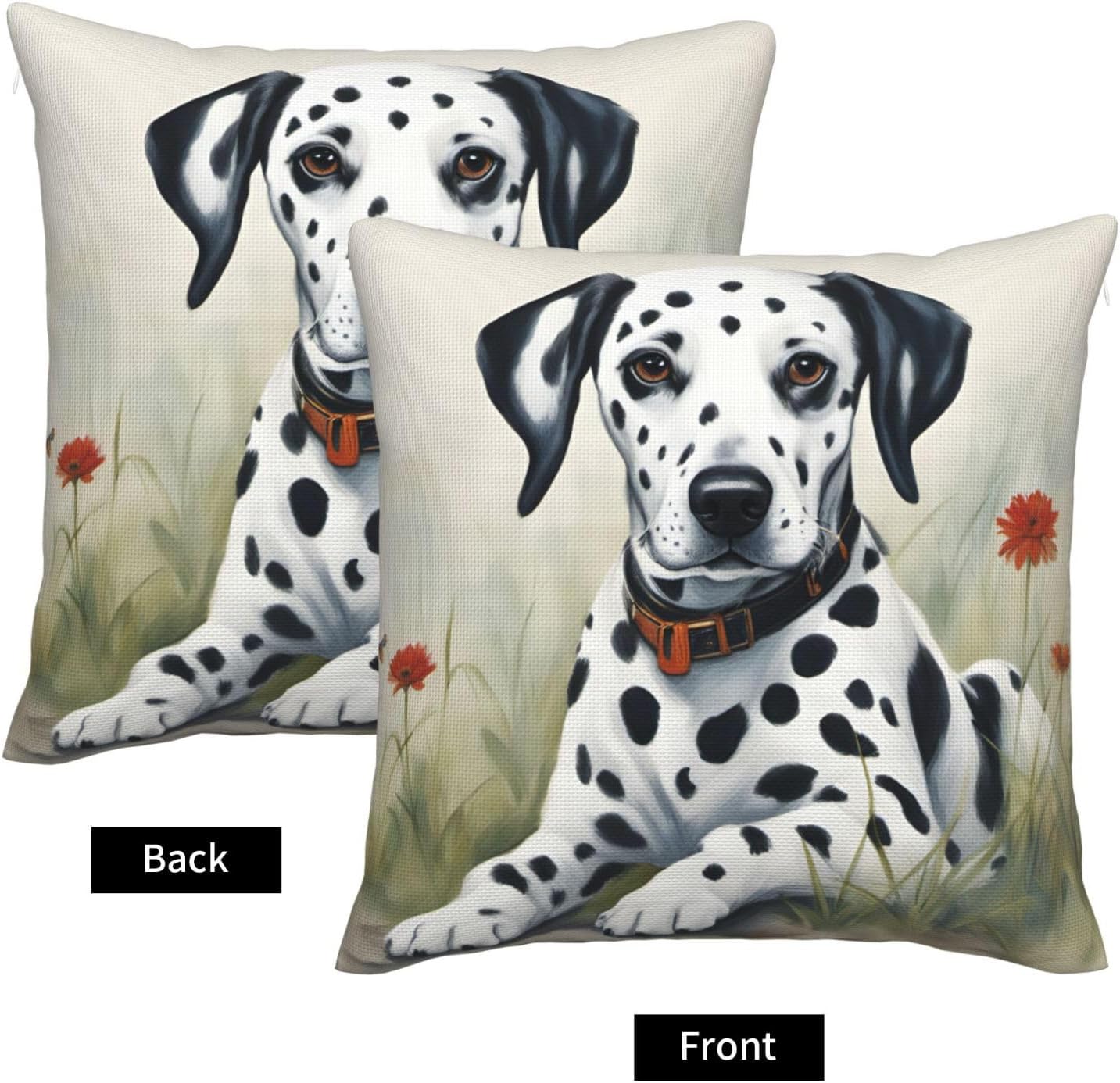 Dalmatian Imitation Linen Pillowcase -2 Sets, Fashionable Home Decoration, Used for Sofas, Gardens, beds