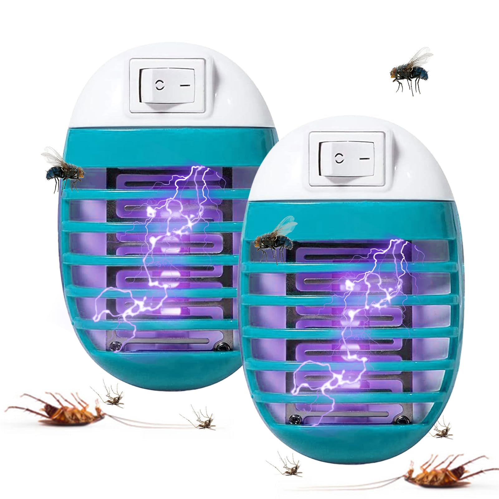 Insect Pest Fly Killer, Electric Mosquito Zapper for Indoor and Outdoor Electric Fly Catcher with UV Light, Fruit Fly Traps, Gnat Traps, Powerful Fly Trap Light for Home Yard Patio (Wathet blue)