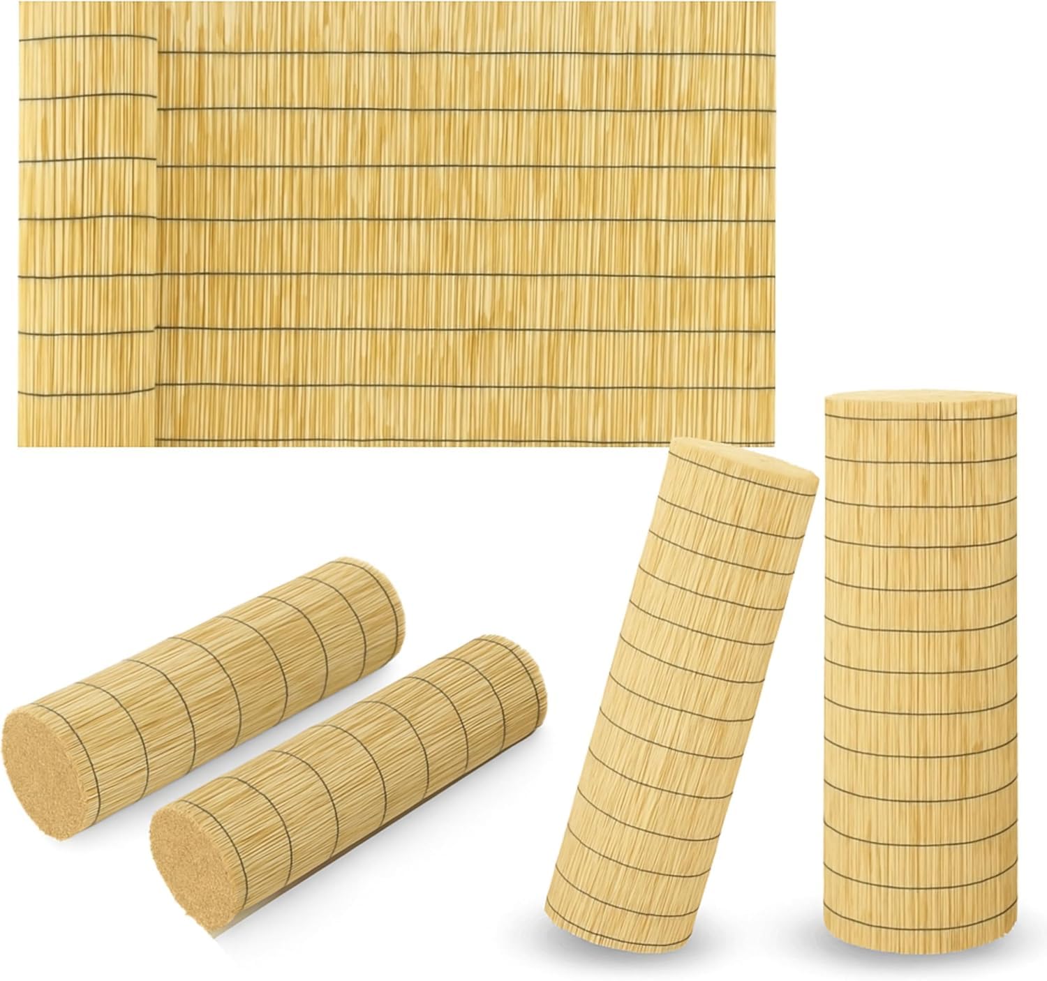 Extra Thick Reed Fence, Natural Fencing Roll, Garden Privacy Screen, Bamboo Style Peeled Reed, Outdoor Fencing Panel, Patio Privacy Fence, Balcony Privacy Cover (1.5m x 3m)