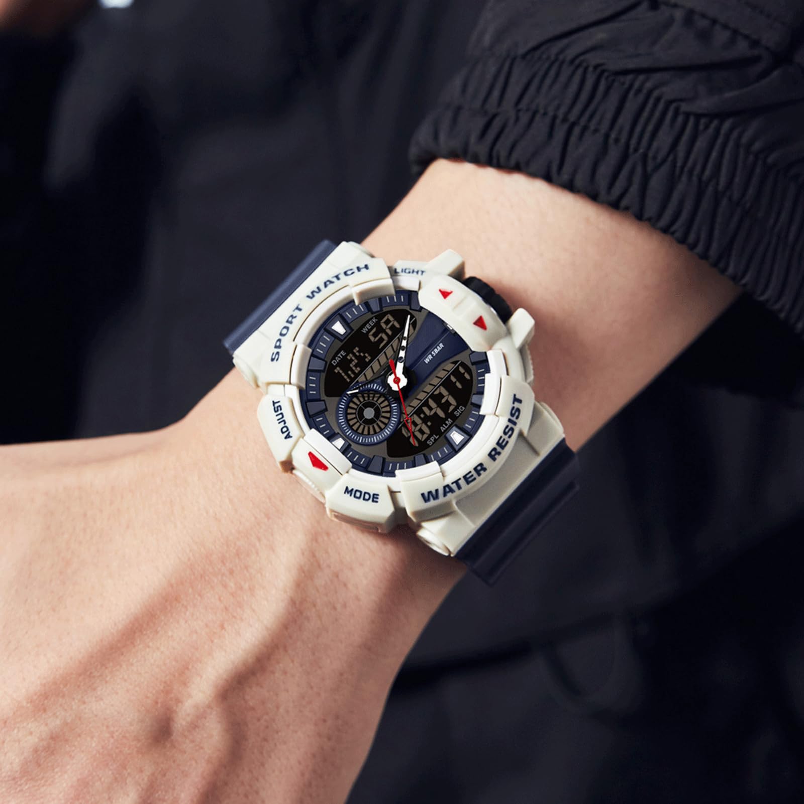 Orologio digitale da uomo, militare, per attività all'aperto, digitale, orologio da polso da uomo, orologio tattico, 5 ATM, impermeabile, analogico, digitale, militare, per uomini, cronometro, ragazzi