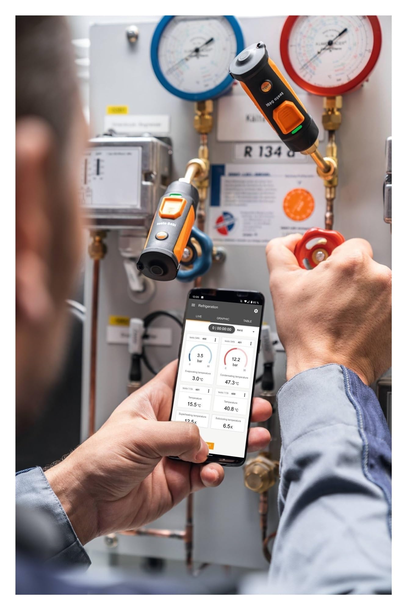 Manometro Aria condizionata Refrigerazione Misurazione della pressione Wireless Smart Bluetooth Mini ad alta(549i (NEW))
