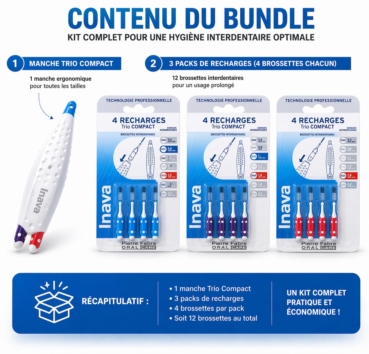 Inava Brossettes Interdentaires + 3 Recharges (4x)