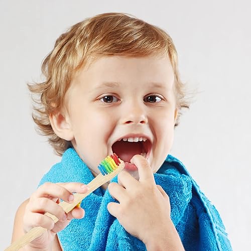 Miniatura 10 de SEVENHEAD 10 cepillos de dientes de bambú cerdas suaves de madera para adultos, cepillos de dientes naturales biodegradables libres de BPA,