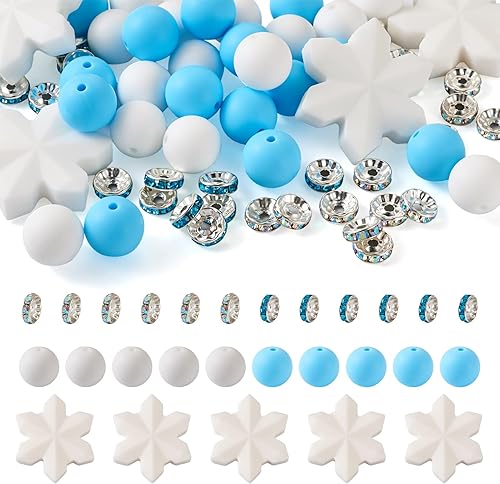 Miniatura 22 de Beadthoven - Cuentas de silicona de 0.59 pulgadas (0.591 in) con diseño de animales del bosque otoñal, cuentas focales rústicas para Acción