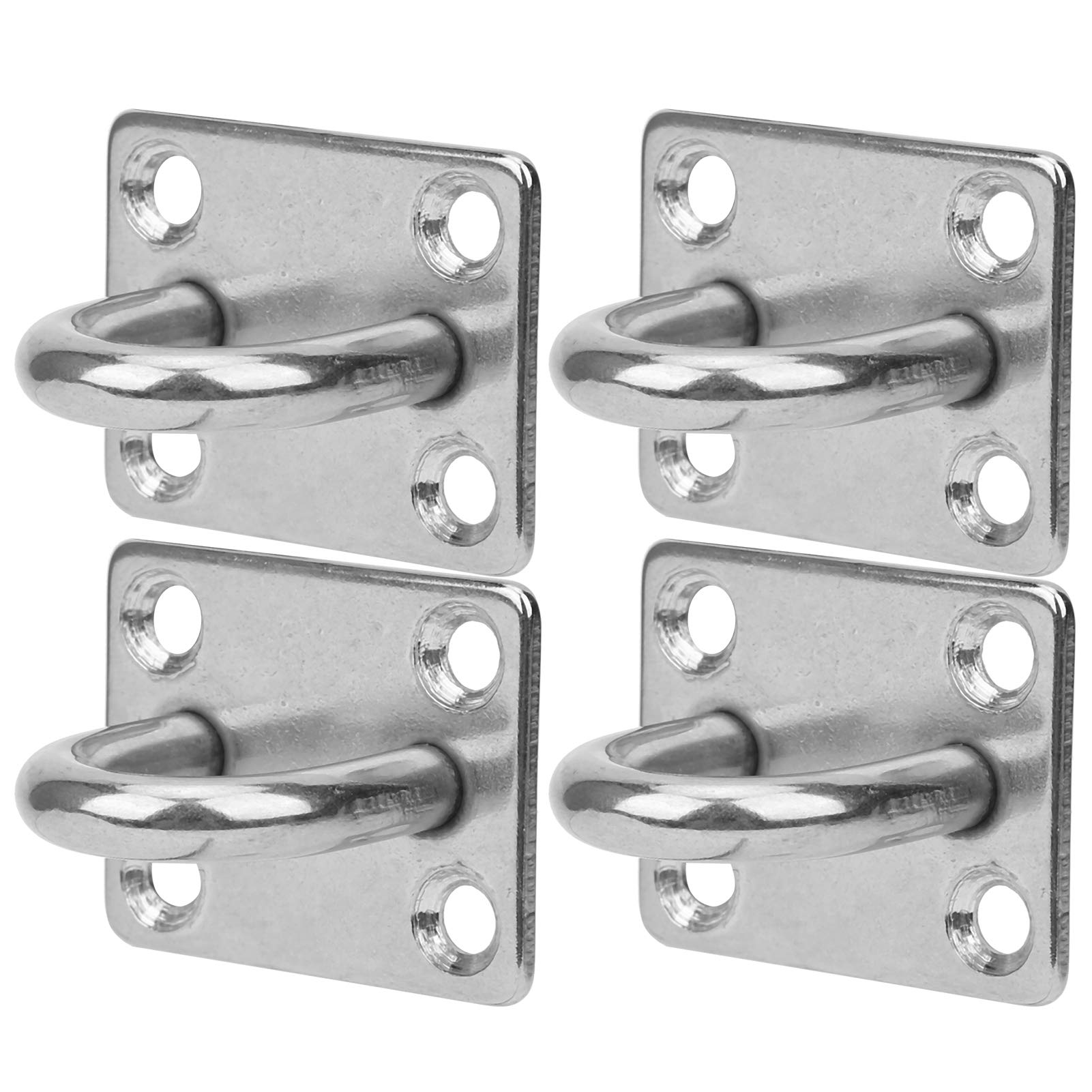 Juego De 40 Ganchos De Acero Inoxidable M8 - Incluye Placas De Ojo, Mosquetones Y Tornillos, Resistentes Para Colgar Lámparas, Hamacas O Equipos Deportivos