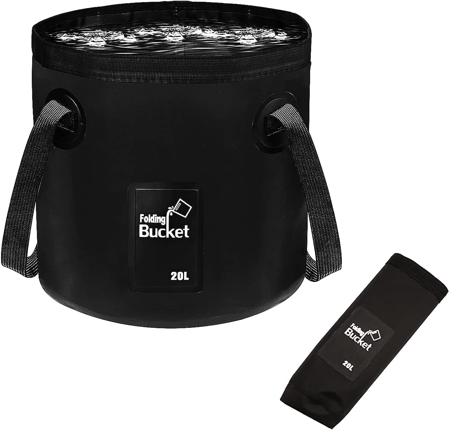 LIMEOW Faltbarer Eimer 15L Rose Rot - Zusammenklappbare Camping Waschschüssel