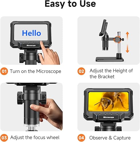 Miniatura 8 de Microscopio digital USB - Profesional con 8 luces, alta resolución, para la inspección de la placa de circuito de recolección de monedas