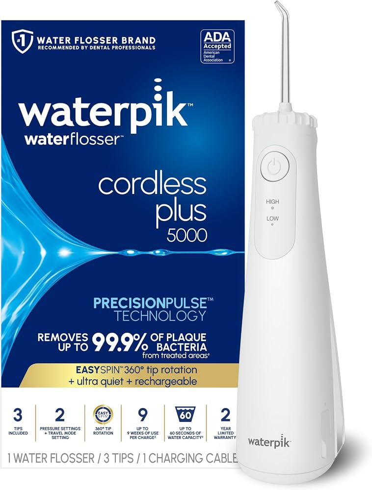 Waterpik Cordless Plus 5000 Portable Water Flosser, Rechargeable, White — 사진 1