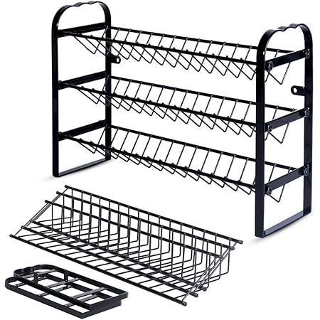 Spice Rack Organizer for Countertop, Without jars Detachable Seasoning Organizer Freestanding Spice Rack Hanging Spice Rack for Pantry Door Heavy Duty Spice Storage Rack for Kitchen Cabinet