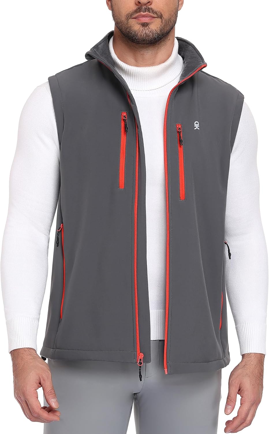 Little Donkey Andy Men's Lightweight Fleece Softshell Vest Windproof Sleeveless Jacket Outerwear with Zipper Pockets - Image 3