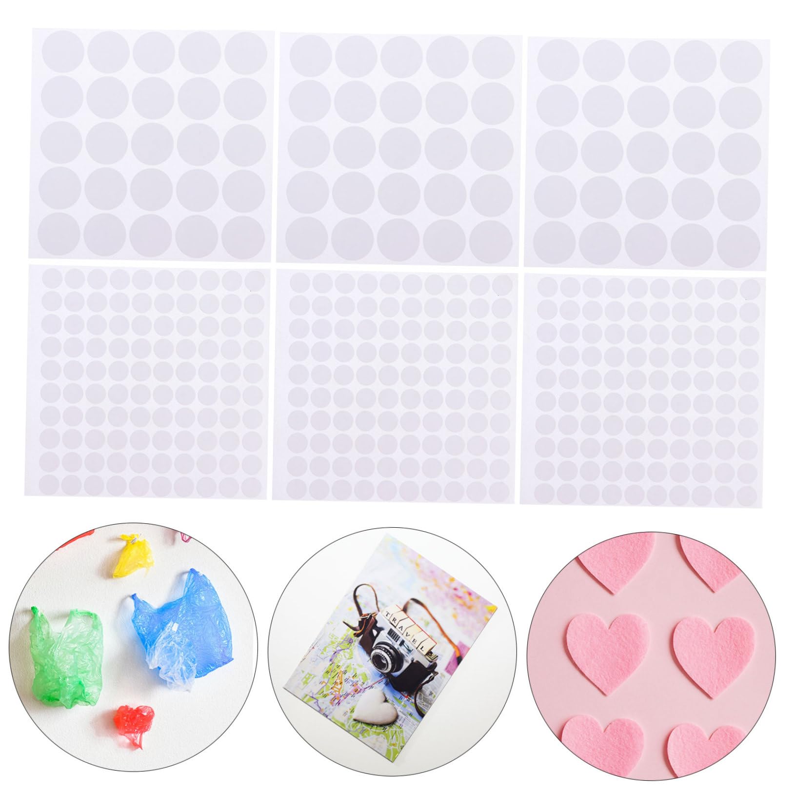 Angoily 3 Set Nastro Adesivo Biadesivo Rimovibile Per Progetti Creativi Dots Adesivi Per Scrapbook Decorazioni E Articoli Te Residui 20 Fogli*3