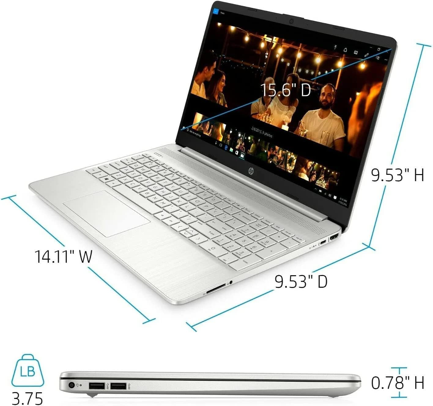 HP 15 15.6" HD Business Laptop Computer [Windows 11 Pro], Octa-Core AMD Ryzen 7 5700U (Beat Beats i7-10510U), 32GB RAM, 1TB PCIe SSD, Numeric Keypad, Wi-Fi 6, HDMI, USB, Long Battery Life, w/Battery