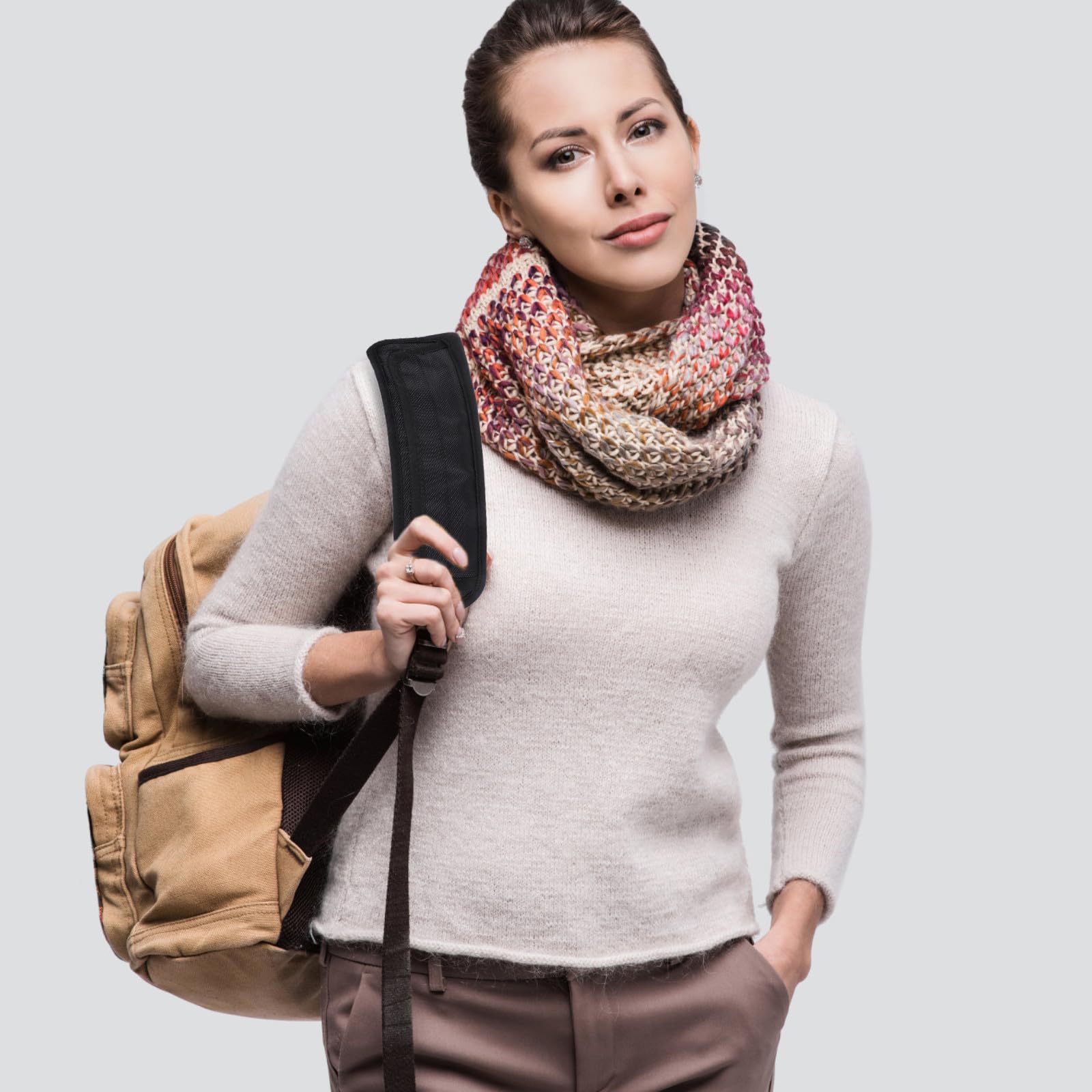 FRCOLOR Schultergurtpolster Abnehmbar und Atmungsaktiv aus Oxford Stoff und Eva Schwarz zur Entlastung von Schulter und Rücken für Rucksack und Gitarrengurt