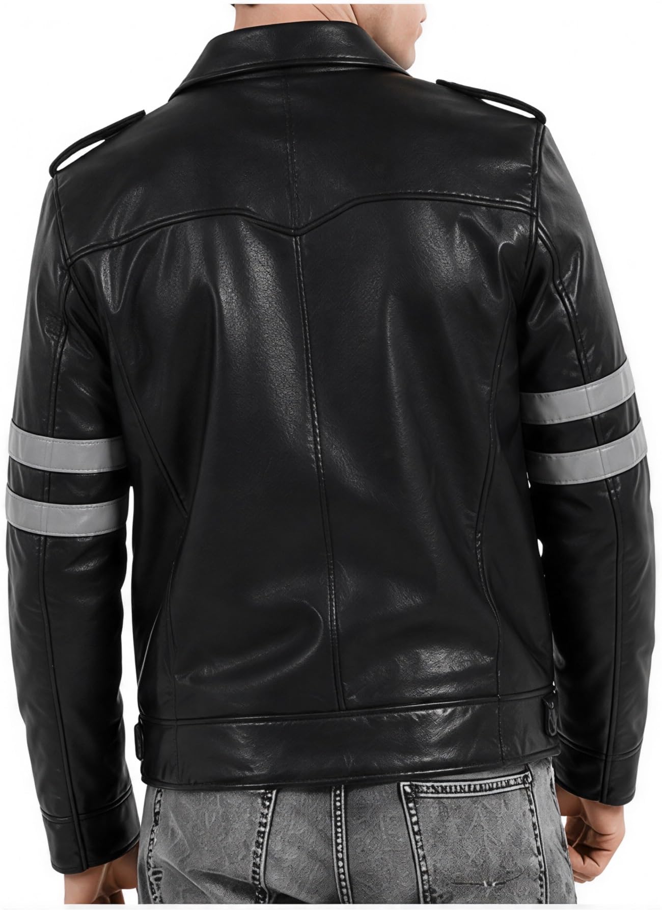 Chaqueta de cuero negro de primera calidad para hombre, ropa de abrigo gótica inspirada en el famoso juego de terror