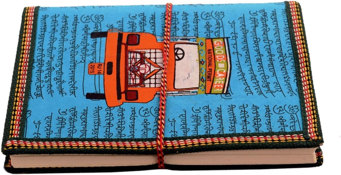 Purpledip Handmade Paper Journal 'Around The World': Vintage Diary Notebook With Thread Closure Unique Gift (11161)