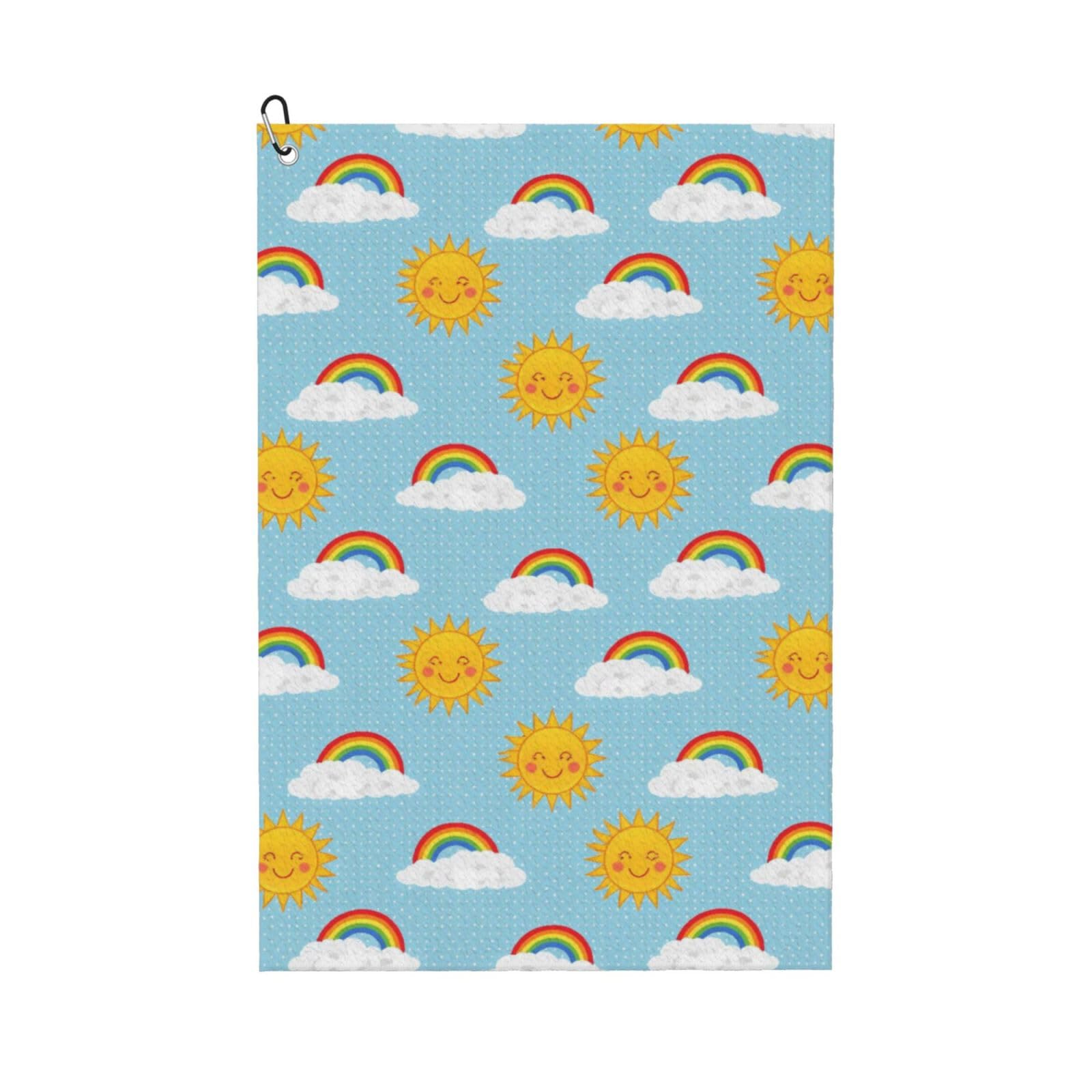BSDFGSDD Boho Style Clouds Hippie Sun Rainbow Golf Towel 24 x 16 inches