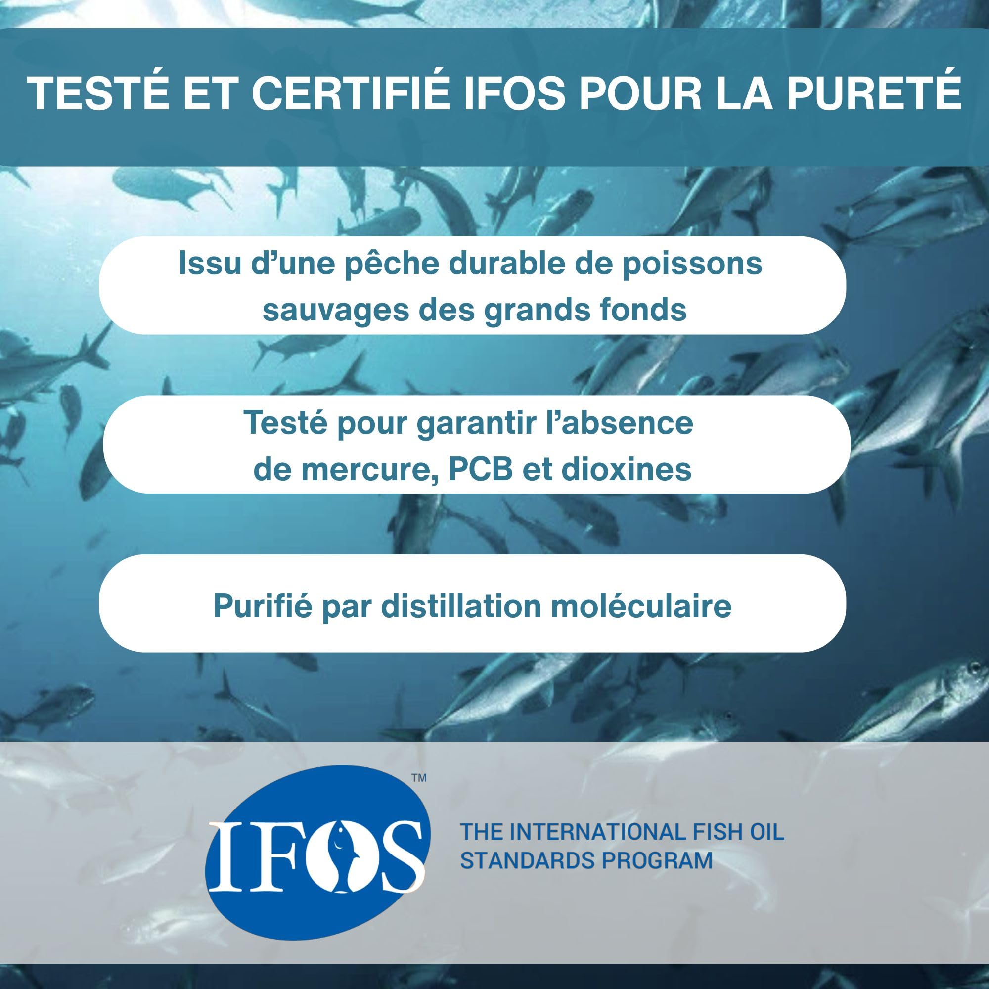 Pharmepa RESTORE Oméga 3 EPA 1000 mg, Concentré à 90%, forme rTG, Huile de Poisson Sauvage Ultra Pure, 60 capsules, Certifié IFOS, Goût Naturel de Citron - par Igennus