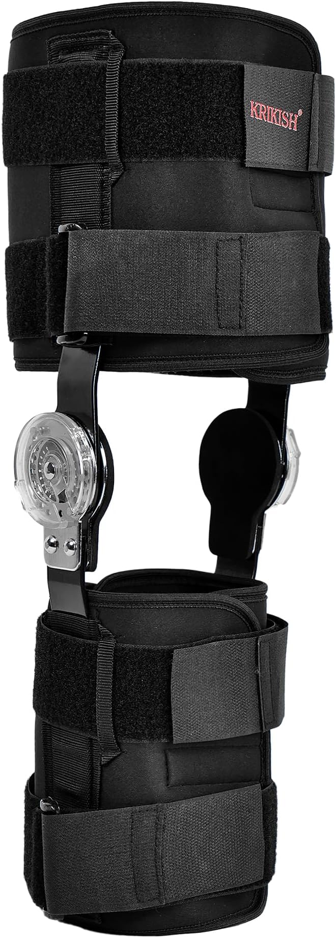 krikish ROM Knee Brace, Fully Adjustable - Universal Size Fits leg Colour-Black 1 Unit