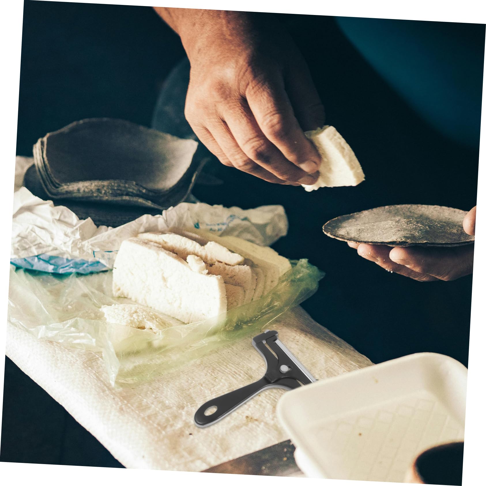 BRIGHTFUFU Wire Cheese Slicer Tool Compact Kitchen Gadget for Easy Butter Cheese Cutting Lightweight Design for Food Preparation and Storage