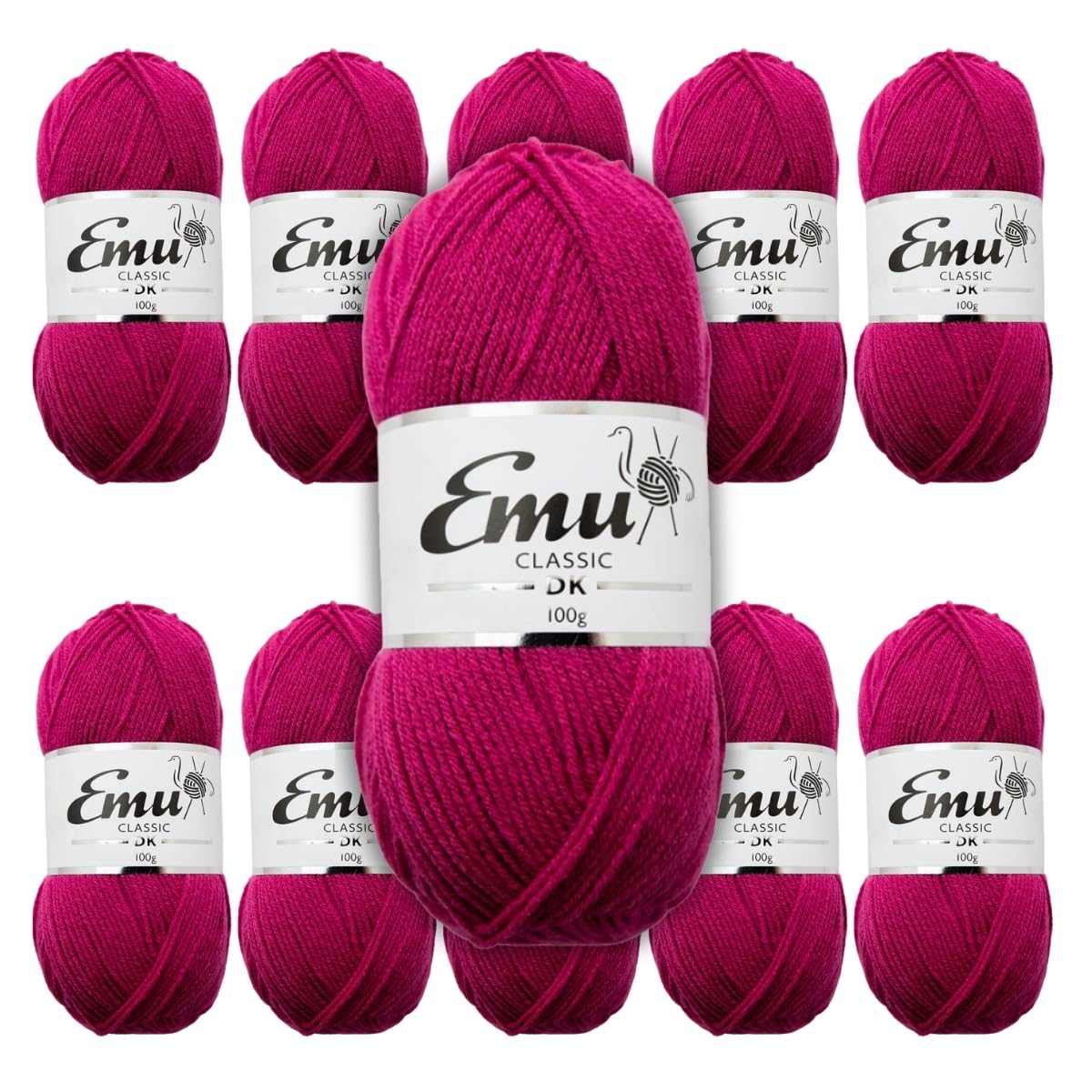 Emu Classic DK Acrylic Yarn 100g Balls 282m, Pack of 10, Orchid - 125