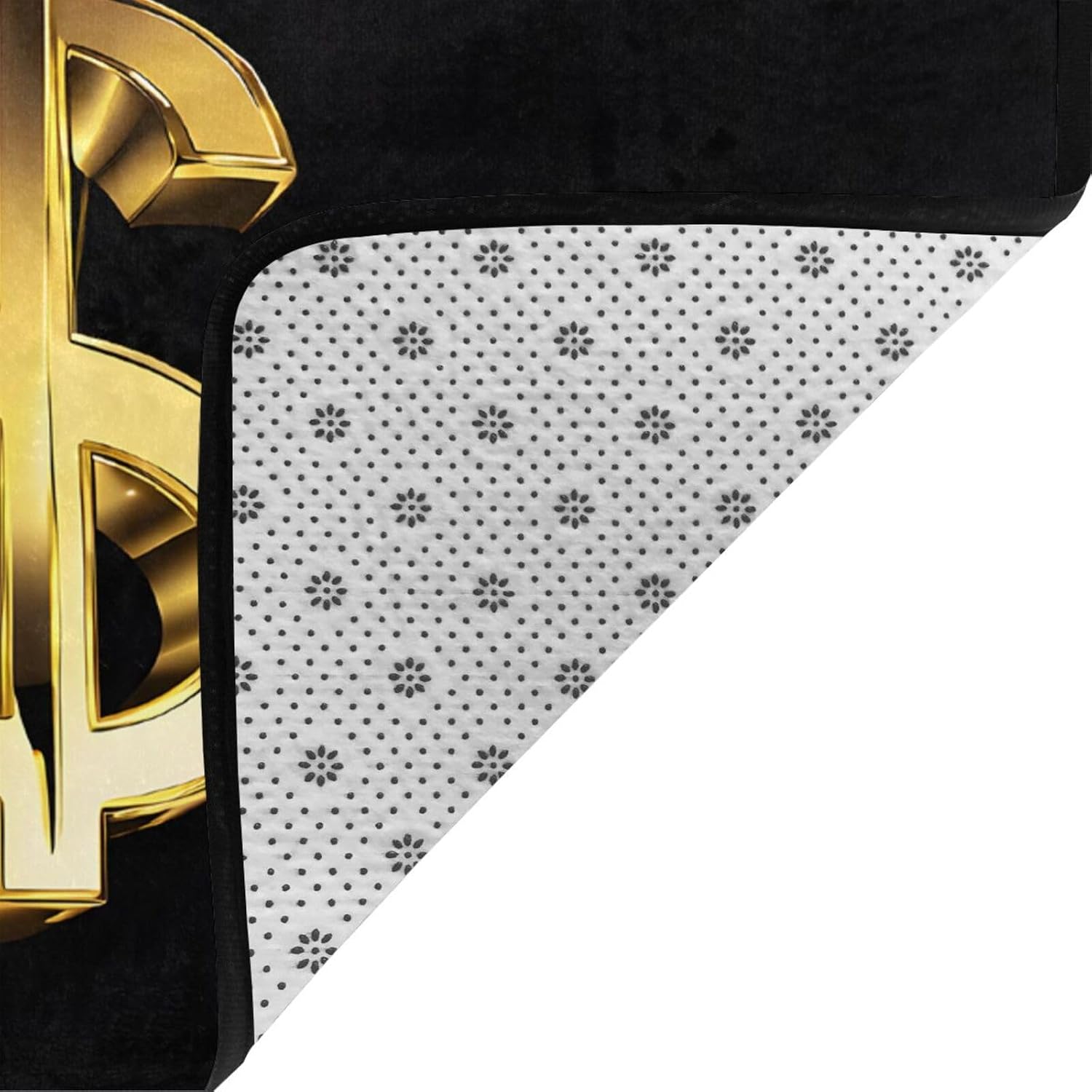 Flannel Non-Slip (Gold Dollar Sign) Rug Pad 80×50in Soft Washable Protective for Hardwood Floors Bedroom Bathroom Living Room