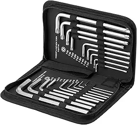 MTX Jogo de Chaves Allen Longas 1,5 mm a 10 mm Torx – Aço Cromo-Vanádio, Estojo em Tecido
