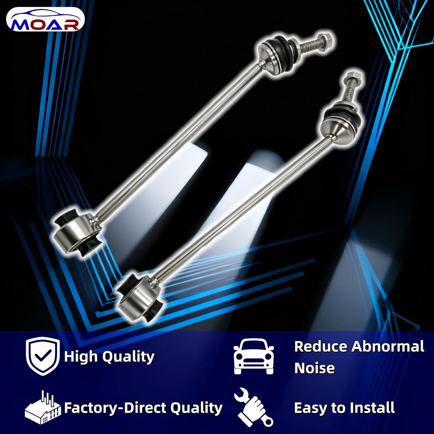 MOAR 2-Set Front Sway Stabilizer Bar End Link Kit 2013-2016 GL350 450 550 GL63 AMG; 2016-2018 GLE350 550 50E 2017-2019 GLE43 AMG GLS450 550 AMG Driver Passenger Replacement K750790 K750791 1663200789