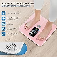 Vista 8 de ABLEGRID Báscula de grasa corporal, báscula de baño inteligente digital para peso corporal, pantalla LCD grande, 16 métricas de composición corporal