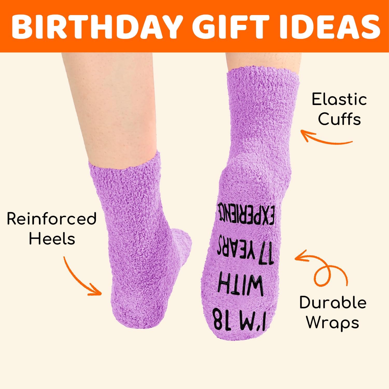 HAPPYPOP Unique Birthday Gifts for Women - Fuzzy 31 32 33 34 35 Year Old Socks - Image 5