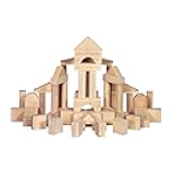 Melissa & Doug Standard Unit Solid-Wood Building Blocks With Wooden Storage Tray (60 pcs)