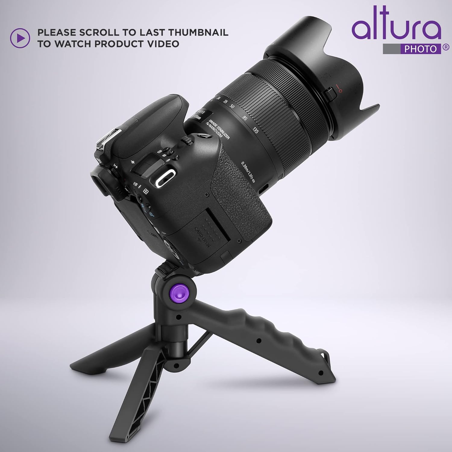 Altura Photo Mini Tripod for Camera w/Pistol Grip, Portable Small Tripod for DSLR & Mirrorless Cameras, Mini Tripod Stand w/Anti Slip Feet, Works as Desktop Tripod, Vlog Tripod, Table Tripod : Electronics