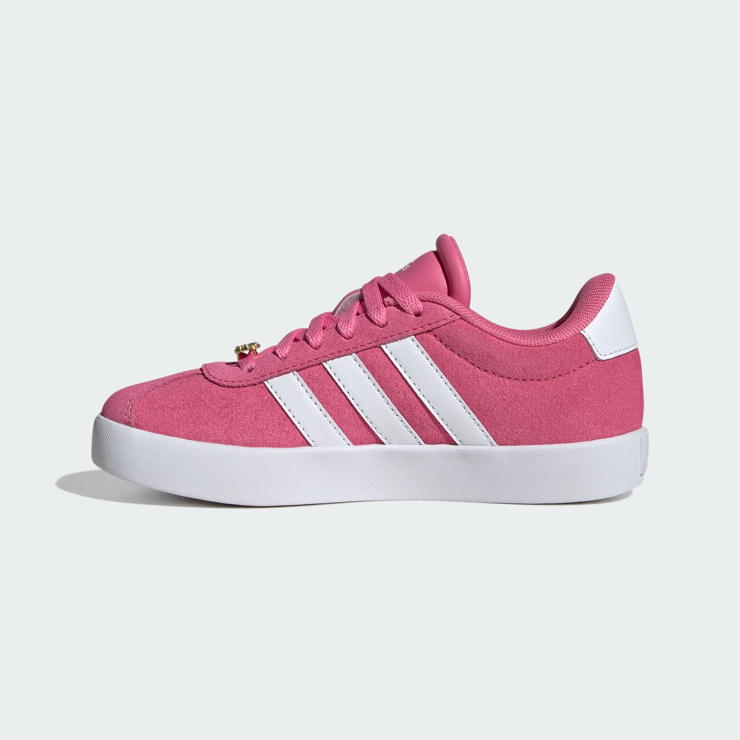 adidas VL Court 3.0 Sneaker, Pink Fusion/White/Grey, 4.5 US Unisex Big Kid