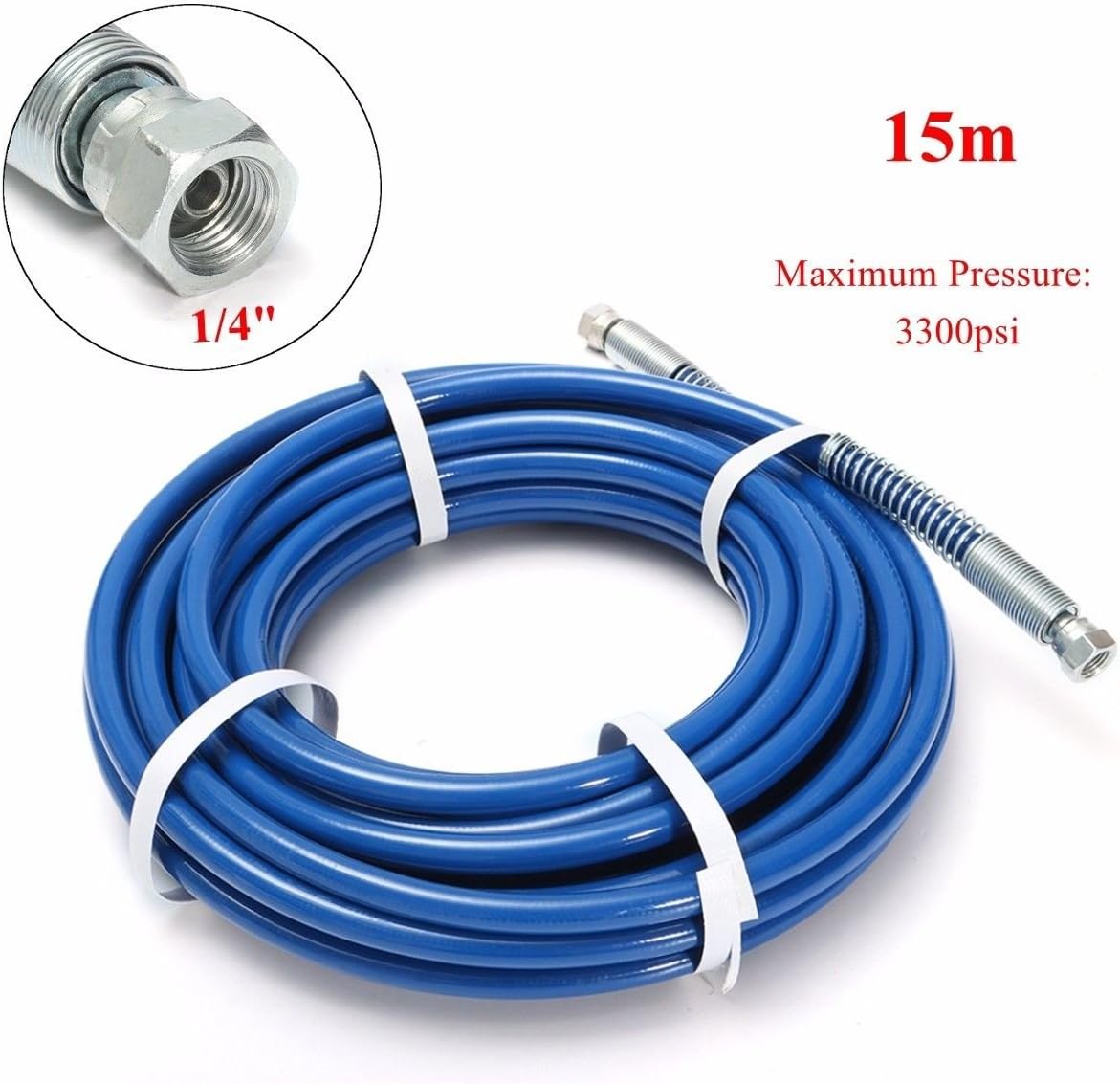 iMeshbean 50ft 1/4" Airless Paint Spray Hose Sprayer Light Flexible Fiber Tube 3300PSI (15 Meter)