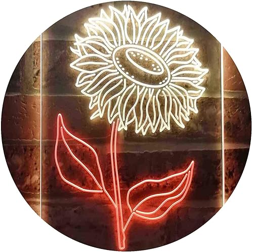 Miniatura 9 de ADVPRO Letrero de neón LED de doble color para habitación de girasol, verde y amarillo, 12 x 16 pulgadas st6s34-i3533-gy