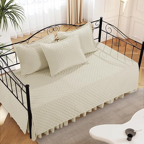 Vista 3 de HOMBYS Juegos de Fundas para Sofá Cama - Juego de Ropa de Cama para Sofá Cama con Costura de Diamante, Ropa de Cama Acogedora para Todas