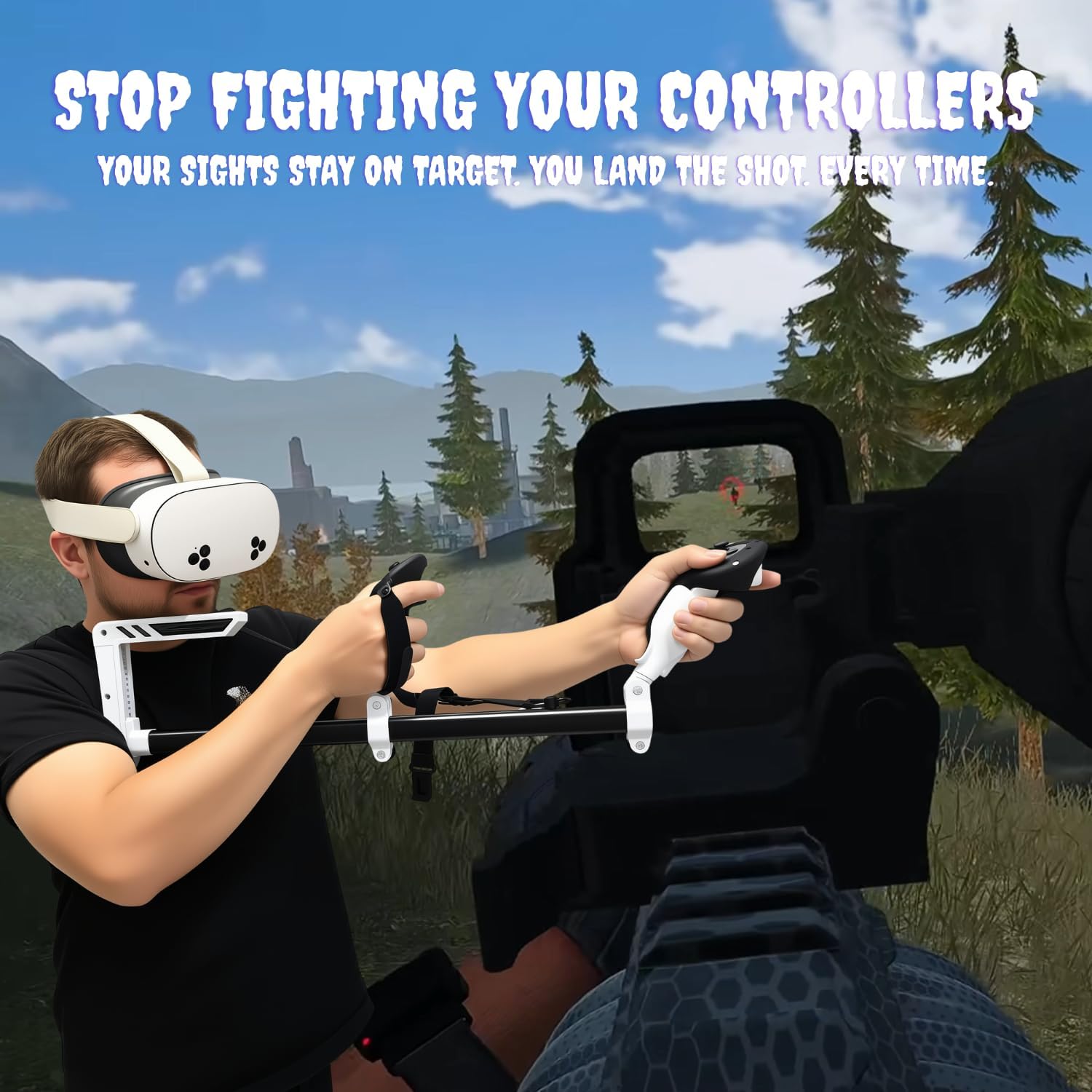 VR Gunstock for Quest 2/ Quest 3/ Quest 3S/Quest Pro Enhanced Mobility & Comfort Accessories