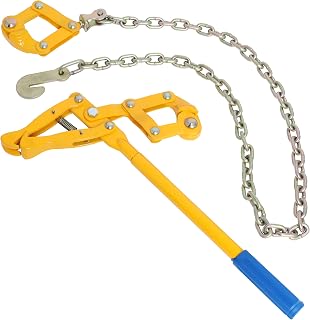 Barbed Wire Fence Stretcher and Strainer Tool, 47.25" Chain Capacity 2200lbs, Barbed Wire Tightener and Repair for Plain and Barbed Wire, Chain Link Puller for Sheep and Goat Farm Fences