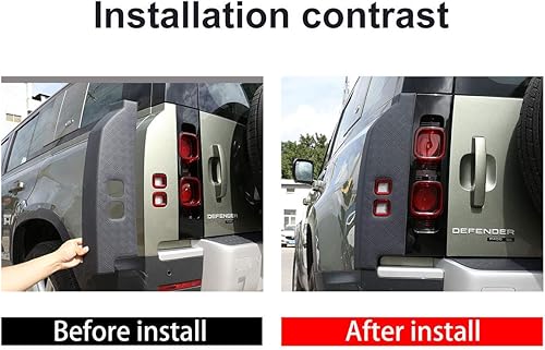 Miniatura 3 de YIWANG ABS negro luz trasera cubierta protector para Land Rover Defender 90 110 2020-2022 coche exterior Accesorios