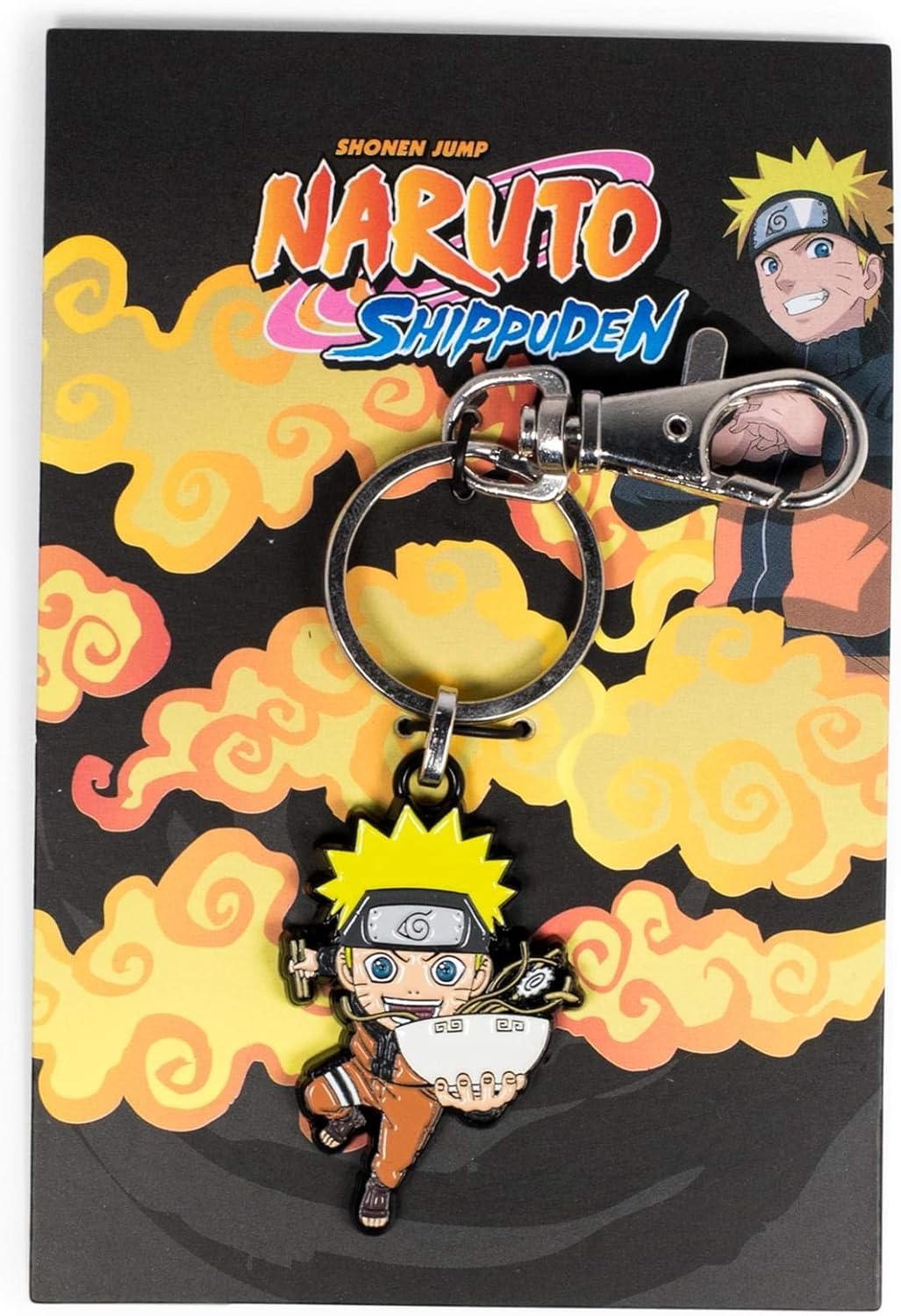 Naruto Uzumaki With Ramen Bowl Enamel Pendant Keychain Bracelet, Orange - Image 3