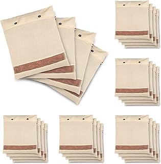 SOLSTICE Cotton Saree Cover/Saree Bags/Clothes Covers (Set of 24) big size of 16 x 14 (inches) for Clothes Storage bag, Travelling, Wardrobe Organizer with Mesh/Window (24),Off-White