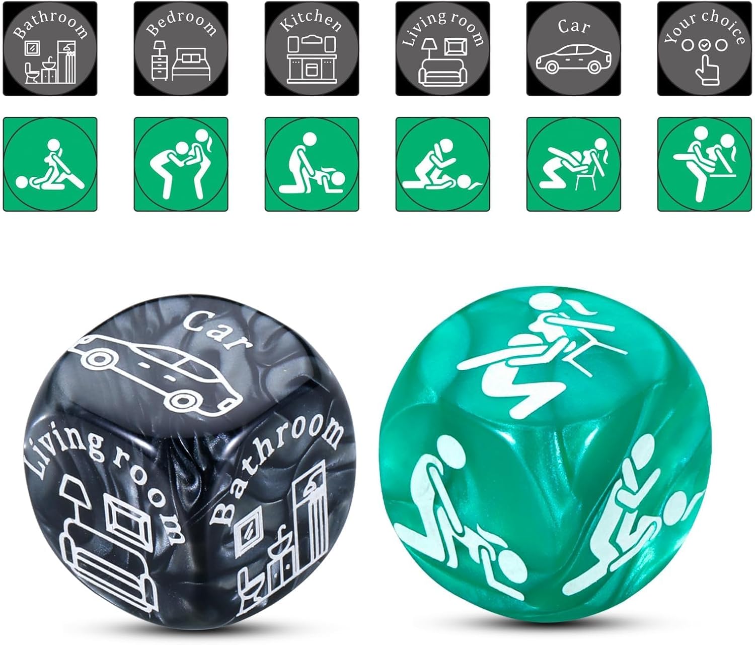 2Pcs Valentines Day Gifts for Him Her, Anniversary Naughty Dice Gifts for Women Men Wedding Gifts Spicy Date Night Dice for Couple Date Night Dice Game Gifts for Him Her Birthday Gifts for Boyfriend