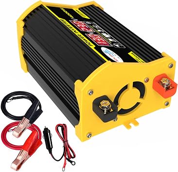 محول طاقة السيارة العاكس 300 واط DC 12V إلى 110V 220V AC محول منفذ السيارة ، عاكس السيارة مع 2 &times; منافذ USB ، أسود 220 فولت