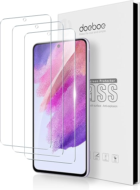 doeboe for Samsung Galaxy S21 FE 5G 2021, [ 3 Packs ] Screen Protector Tempered Glass Film for Galaxy S21 FE, HD Clear Super Transparent, 9H Hardness, Bubble Free, Anti Scratch (Not fit Galaxy S21)