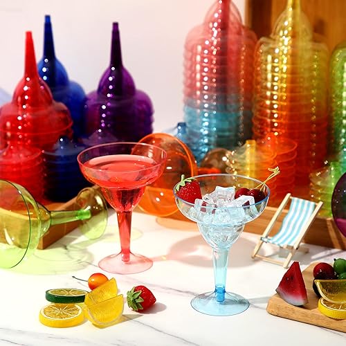 Miniatura 4 de 72 vasos de plástico Margarita de 8 onzas, vasos de plástico para margarita con temática mexicana, vasos de cóctel inastillables desechables para