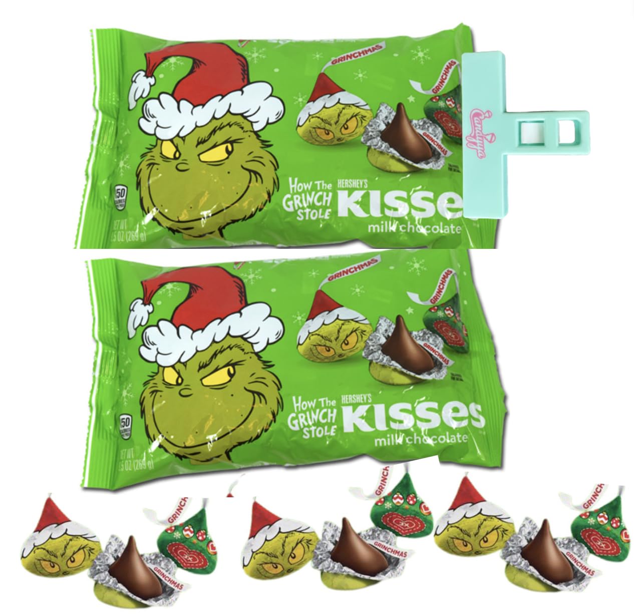 Grinch Hershey Kisses Christmas Candy, Hershey Holiday