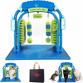 Cat Car Wash Toy, Cat Car Wash Scratcher，1Pcs | Cat Grooming Station,Self grooming arch with soft brushes helps cats enjoy massage,remove loose fur,and stay entertained