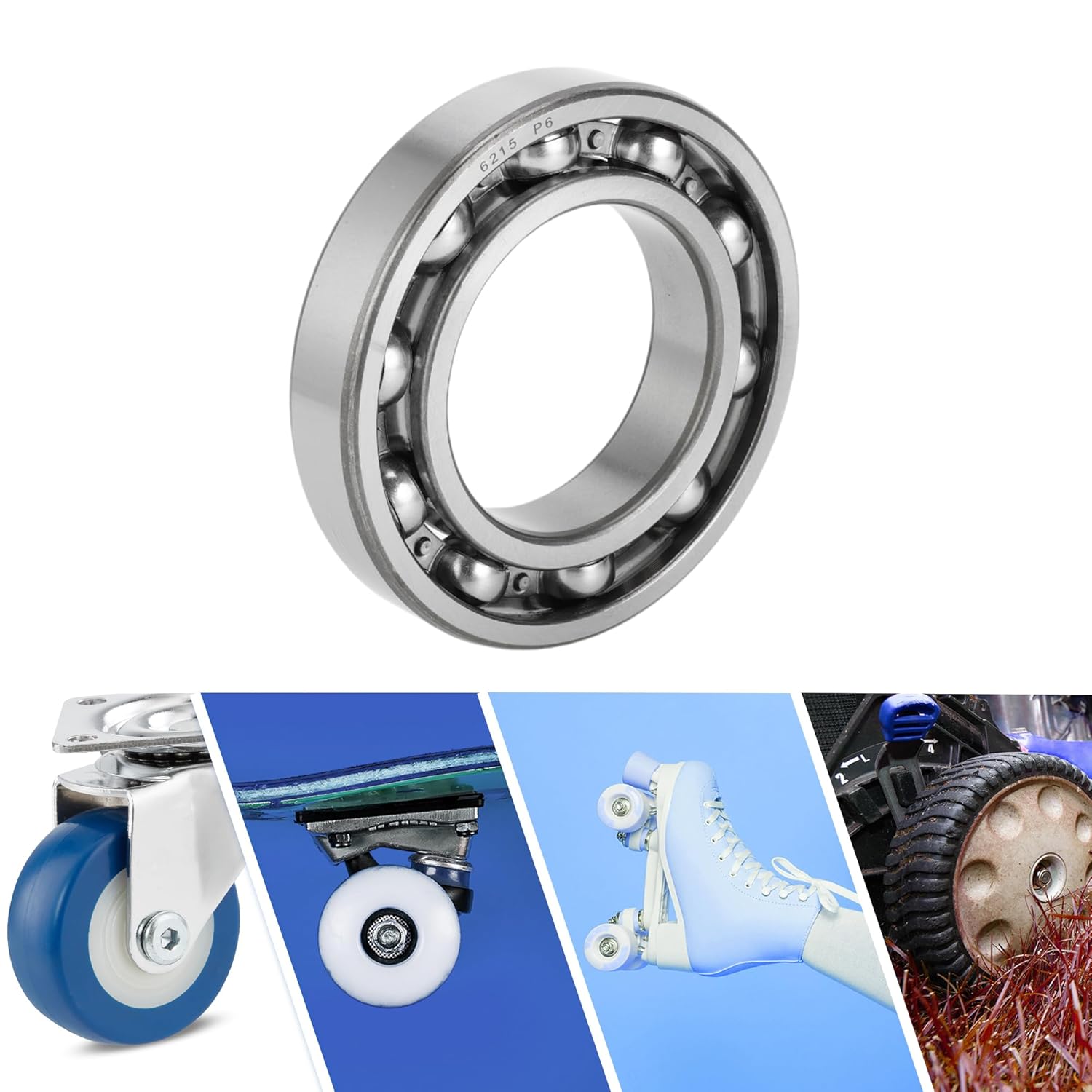 ACROPIX 6215 Deep Groove Ball Bearings P6 75x130x25mm Lubricated Bearings Open Type Silver Tone Scooter Skateboard Wheel