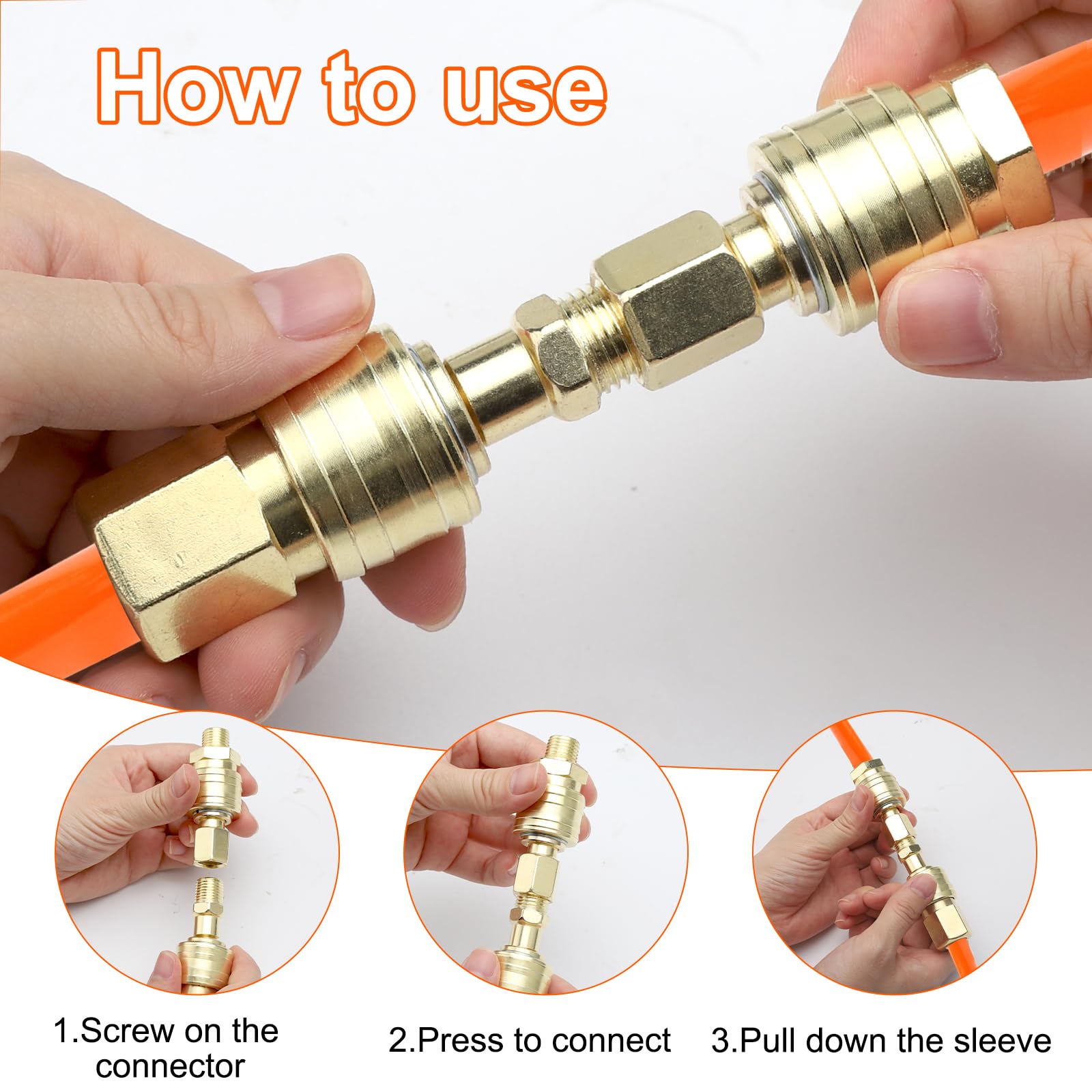 10 PCS Raccords De Copresseur 1/4"BSP Raccord Rapide Noosverl