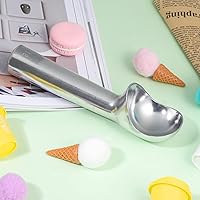 Vista 6 de Pimoys Cuchara para Helado Grande de 2.5 oz, 7 pulgadas, Antiadherente, Anticongelante, Cuchara Paleta de Helado de Metal de Una Pieza de Diseño